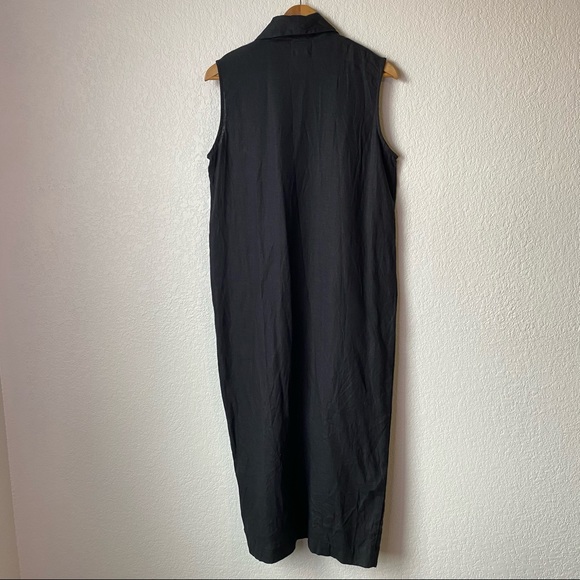 Chapter Goods 100% Linen Column Dress in Black Ink - Picture 9 of 9